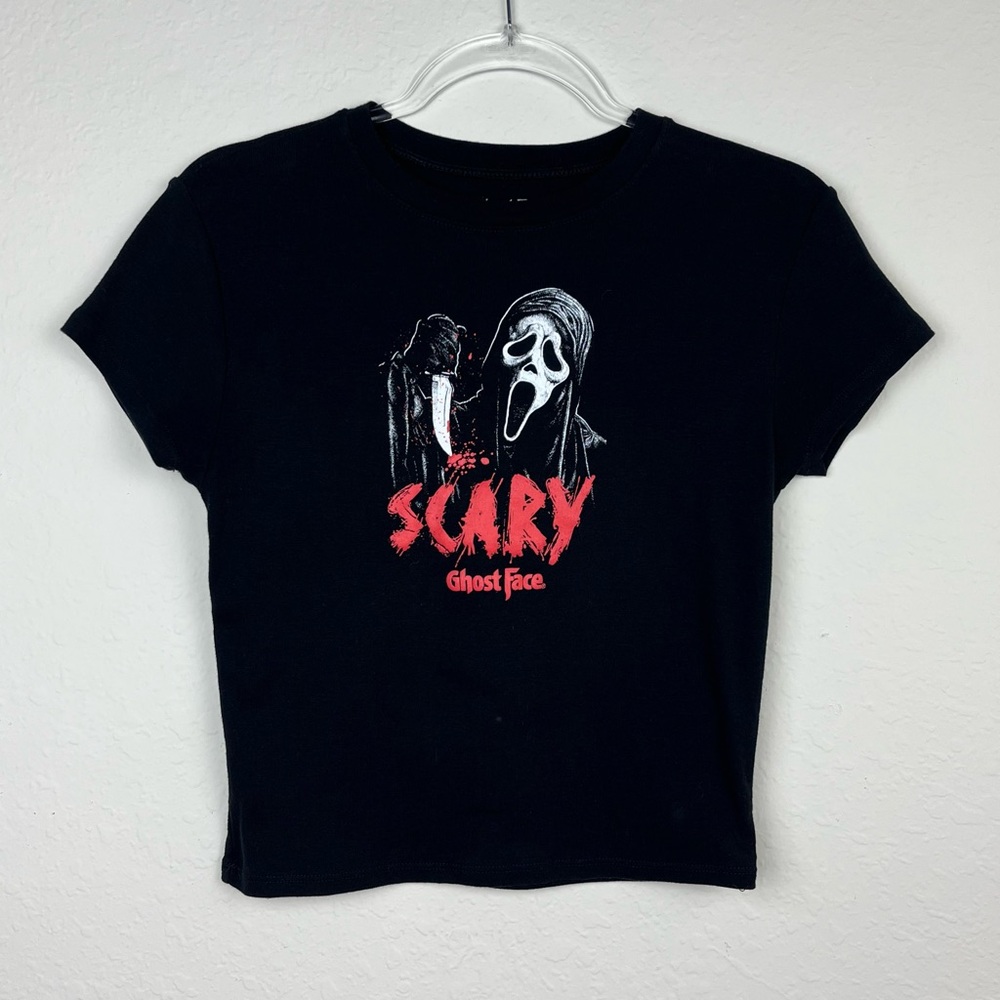 Ghost Face Cropped Graphic Tee